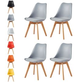Wooden Legs Designer Dining Chairs 3 Set - 6 Colours