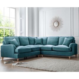 Corner Sofa - COCOON Fabric 5 Seater Right Hand Facing - Emerald