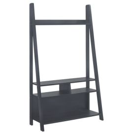 Tiva Ladder Style Tv unit Stand with 3 Shelves - Matt Black