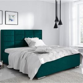 Bulia Plush Velvet Fabric Bed, Green Colour - 5 Sizes