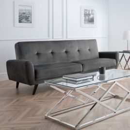 Monza Compact And Stylish 3 Seater Retro Sofa - Dark Grey