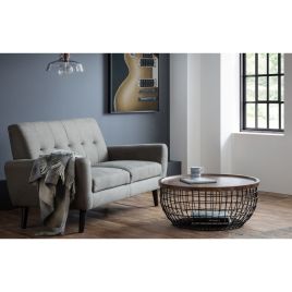 Smithson Stylish Wire Frame Coffee Table - Walnut
