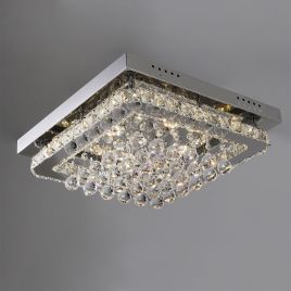 Fancy Crystal LED Flush Mount square Ceiling Light Fixture
