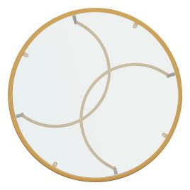 Modern Round Tempered Glass Coffee Table for Living Room Gold