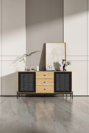 Storage Cabinet with 2 Cupboard Doors and 3 Drawers