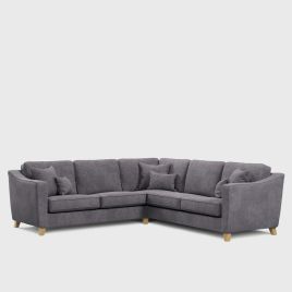 Corner Sofa - KRISTY Fabric 4 Seater Right Hand Facing - Grey