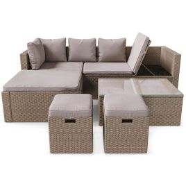 UPHAM Garden Corner Sofa Set - Beige with Light Grey