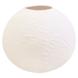 GRENTHRA Round Small Cotton Mache Vase - White