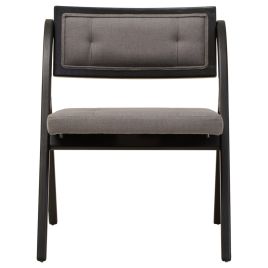 MORWYNNE Wooden Folding Armchair - Black and Grey