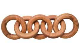 ISMERYN Decorative 5 Link Round Wooden Chain - Natural