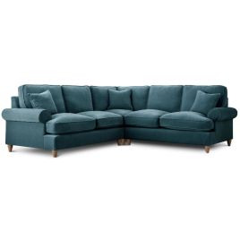 Corner Sofa - RAYONG Fabric 5 Seater Right Hand Facing - Emerald