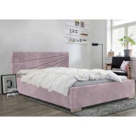 Fenna Plush Velvet Fabric Bed, Pink Colour - 5 Sizes
