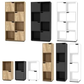 Display Wooden Bookcase Storage Cube Shelving - 3 Colours