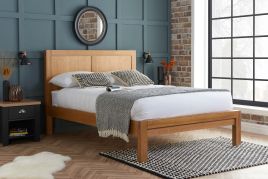 Bellevue Oak Wood Bed -Double 4ft6