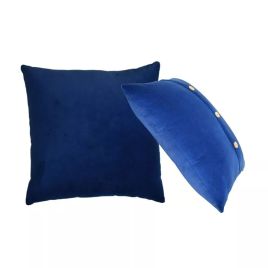 2Pcs Quinn Cotton Velvet Cushion - Royal Blue