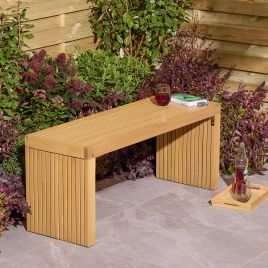 CLOVETT Garden Bench - Light Oak, 120cm