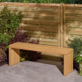 CLOVETT Garden Bench - Light Oak, 150cm