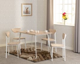 Riley Large Dining Set - White Light Oak Effect Veneer