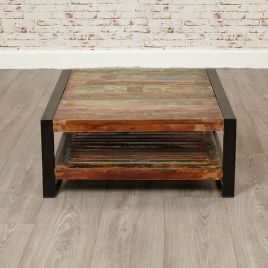 Laura Urban Edge Square Coffee Table - Natural Wood