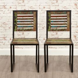 Laura Chic Reclaimed Wood Dining Chairs - Set of 2