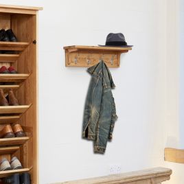 Harriet Wall Mounted Coat Rack with Shelf - Oak