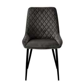 Ransley Grey Velvet Upholstered Dining Chairs - Set of 2