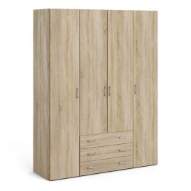 Wardrobe - SUFFOLK 4 Door Wardrobe Oak 154cm