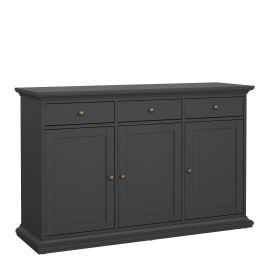 PORTHOPE Sideboard with 3 doors and 3 drawers in Matt Grey