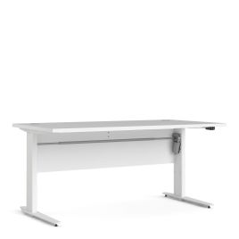 Prima Desk 150 cm in White with Height adjustable legs with electric control in White - White/Matt White