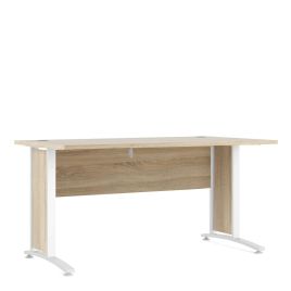 Prima Desk 150 cm in Oak with White legs - Oak Effect/Matt White