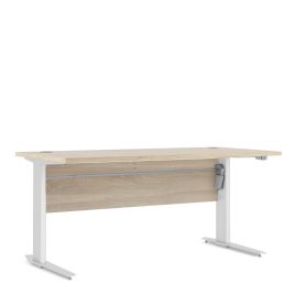 Prima Desk 150 cm in Oak with Height adjustable legs with electric control in White - Oak Effect/Matt White