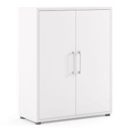Prima Bookcase 2 Shelves with 2 Doors in White - White