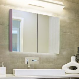 Double Door Wall Mounted Glass Mirror Cabinet