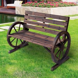 Wooden Cart 2 Seater Garden Bench