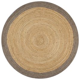 Handmade Rug Jute with Grey Border 150 cm