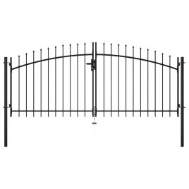 Double Door Fence Gate with Spear Top 300x150 cm