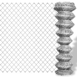 Chain Link Fence Galvanised Steel 15x0.8 m Silver