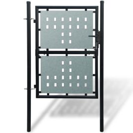 Black Single Door Fence Gate 100 x 225 cm