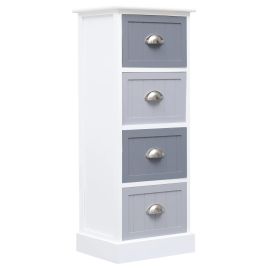 TIGARD White Chest of Drawers - Tallboy, Small-sized, 4 Drawers