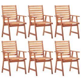 Outdoor Dining Chairs 6 pcs Solid Acacia Wood