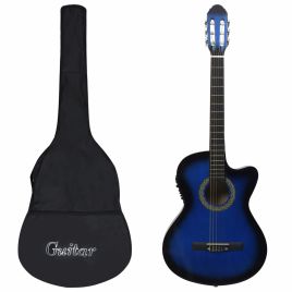 12 Piece Western Guitar Set with Equalizer and 6 Strings Blue