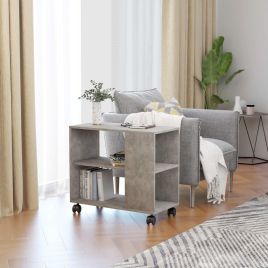 Side Table Concrete Grey 70x35x55 cm Engineered Wood