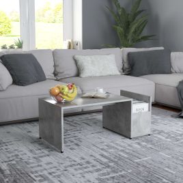 Coffee Table Concrete Grey 90x45x35 cm Chipboard