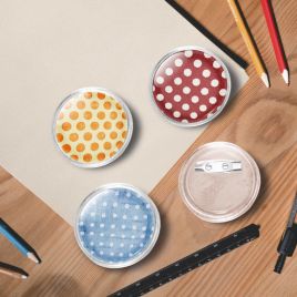 Button Badges Kit with Pins 100 Sets Acrylic 37 mm