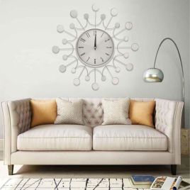 Wall Clock Silver 40cm Metal