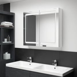 LED Bathroom Mirror Cabinet Shinning White 80x12x68cm