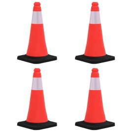 Reflective Traffic Cones with Heavy Bases 4 pcs 50 cm
