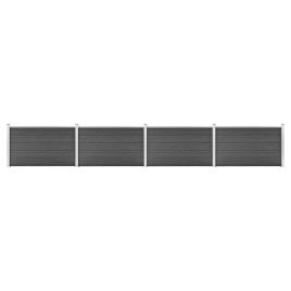 Fence Panel Set WPC 699x105 cm Black