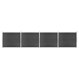 Fence Panel Set WPC 699x146 cm Grey