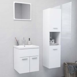 Bathroom Furniture Set White Chipboard